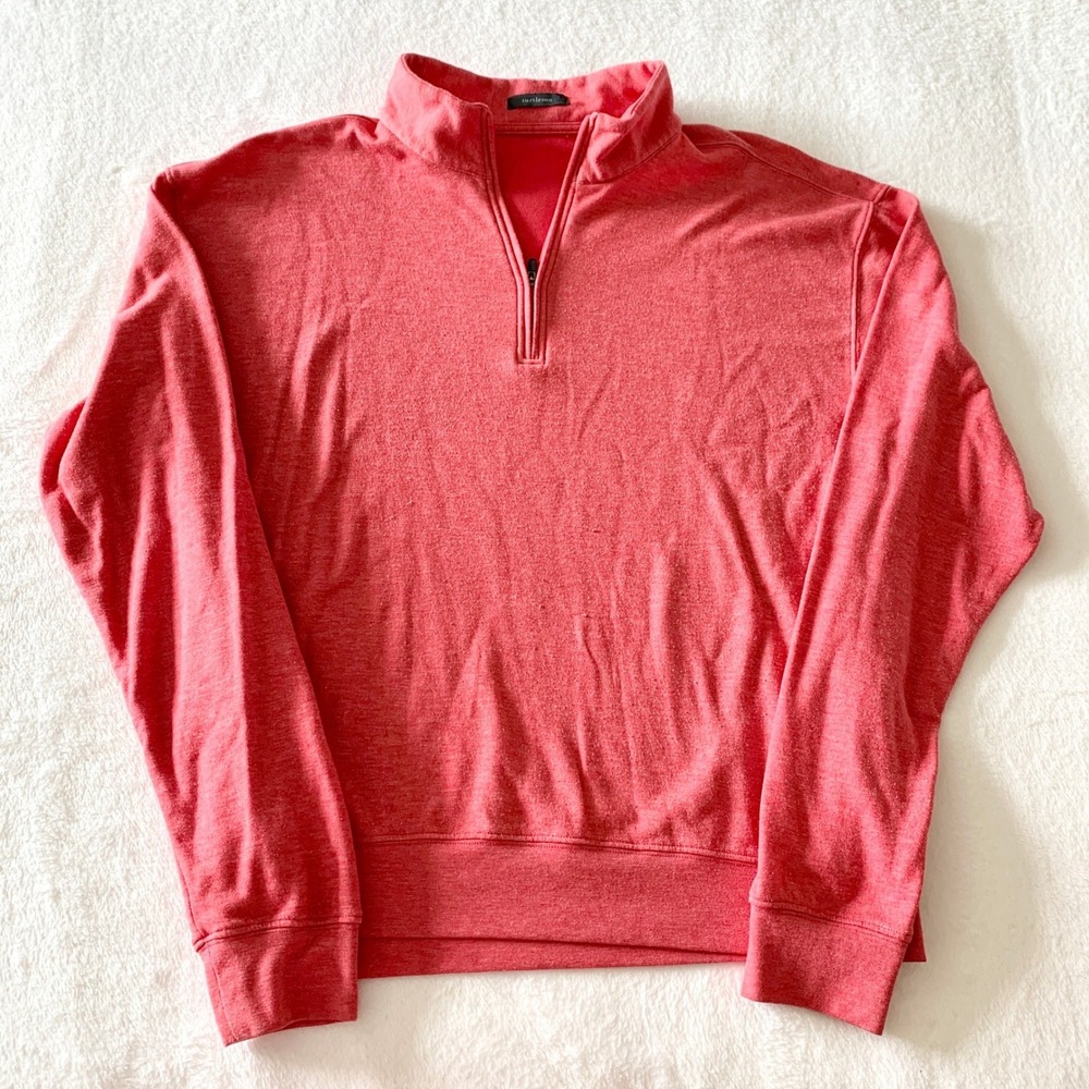 Turtleson 1/4 Zip Pullover Mens Size M Red Heathered Golf Sweater Cotton‎ Blend